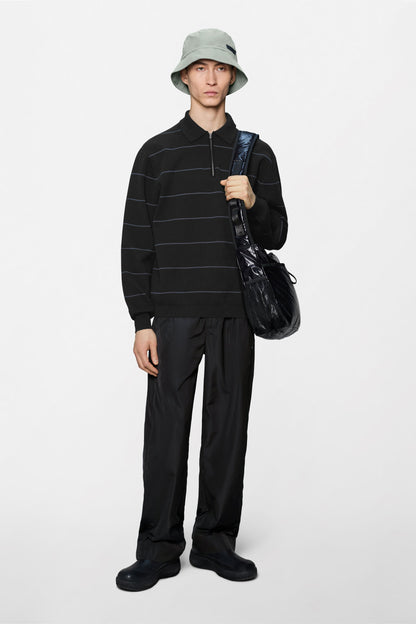 Striped Knit Long Sleeve Polo