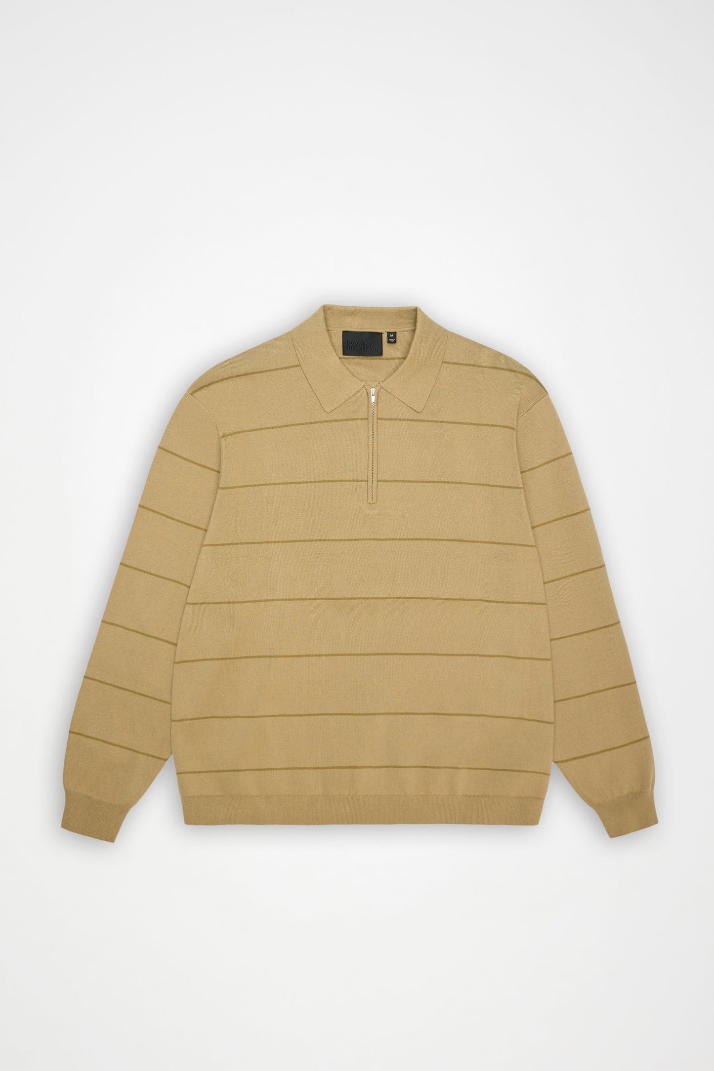 Striped Knit Long Sleeve Polo