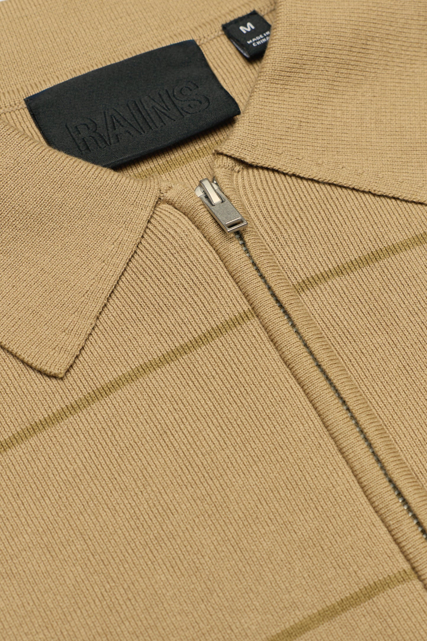 Striped Knit Long Sleeve Polo