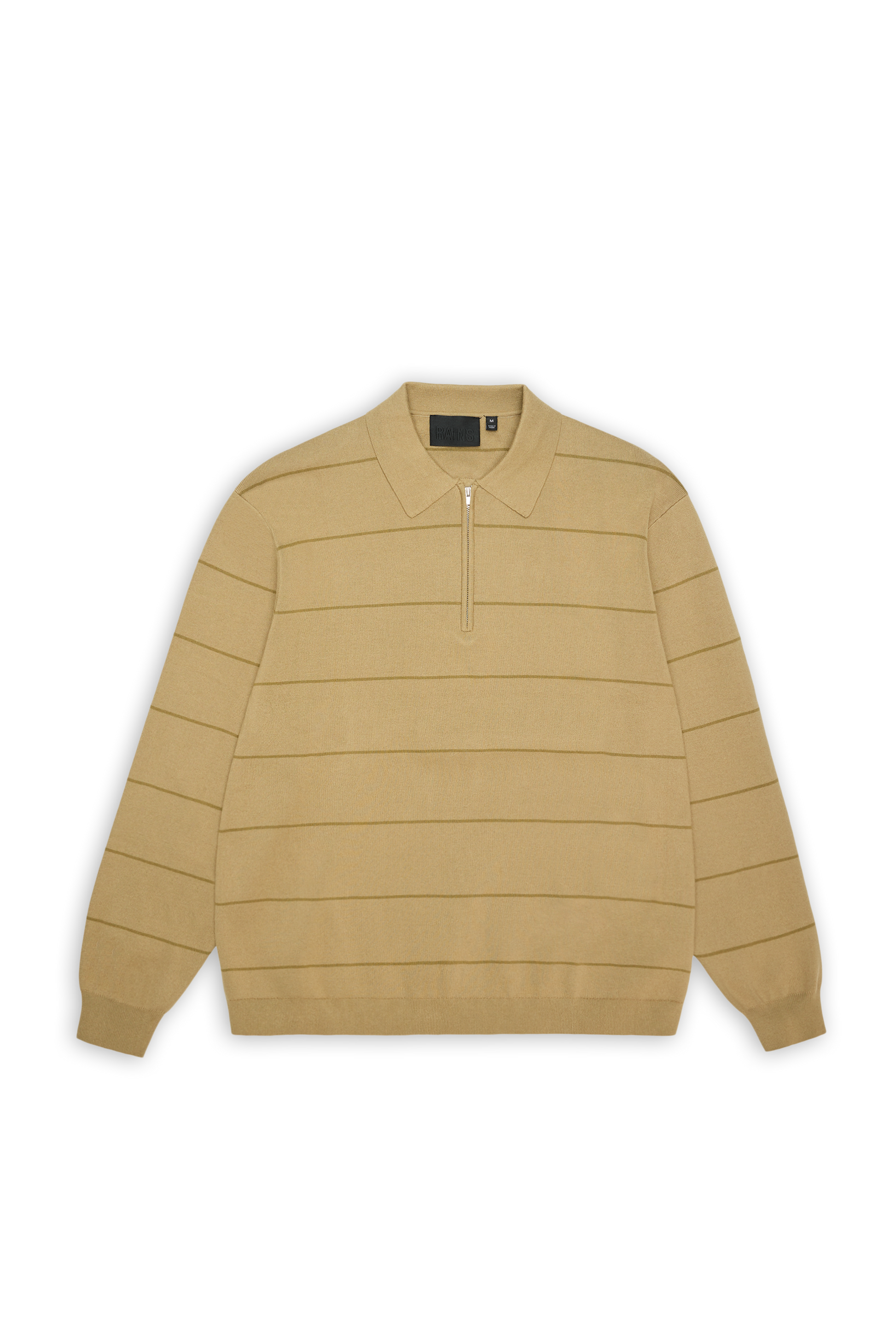 Striped Knit Long Sleeve Polo