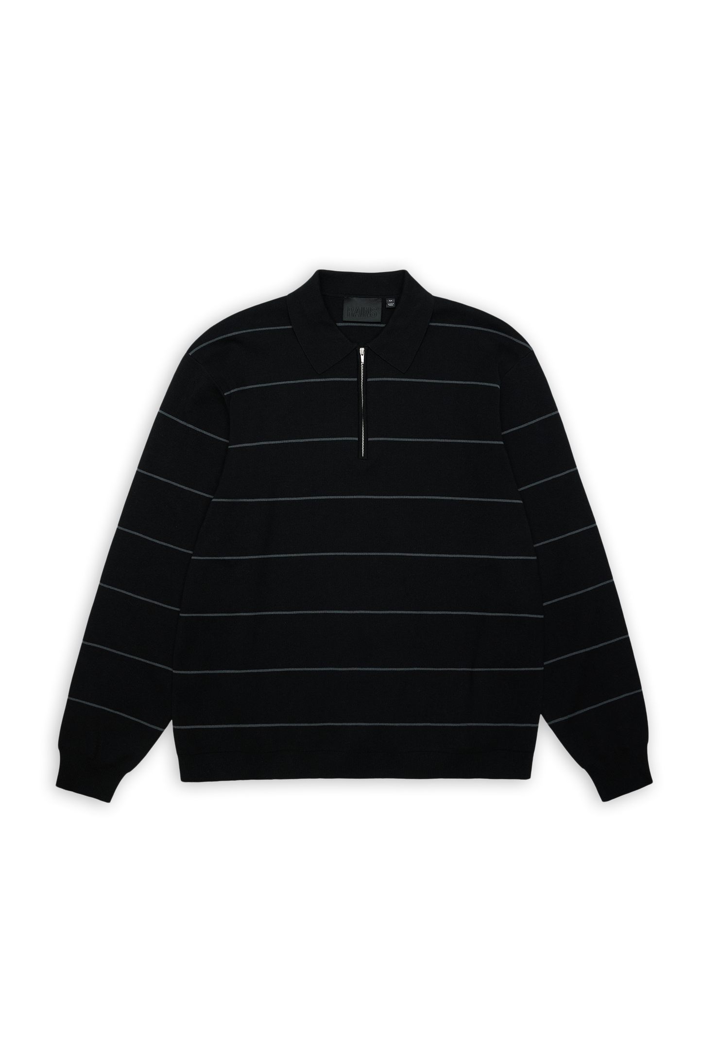 Striped Knit Long Sleeve Polo