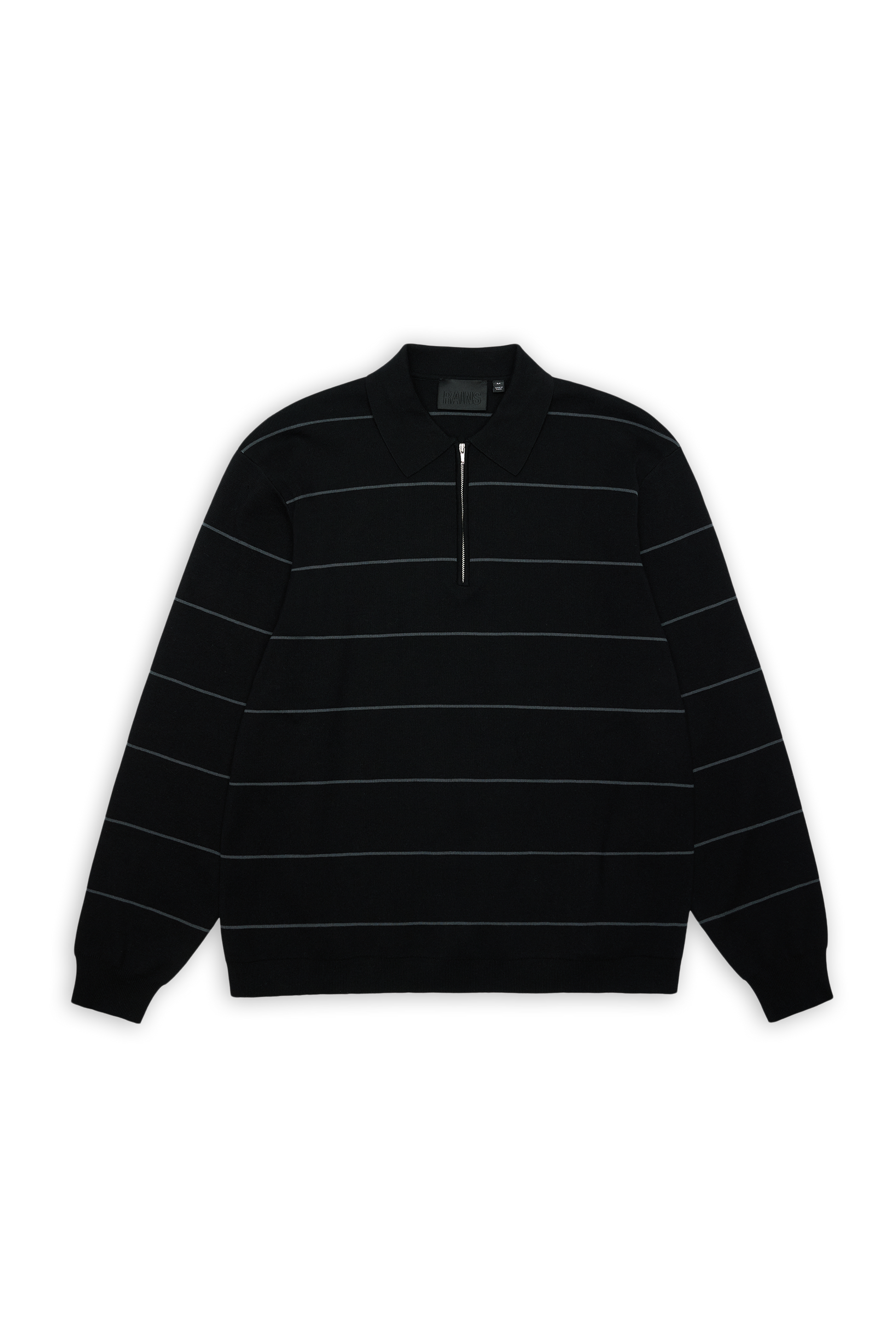 Striped Knit Long Sleeve Polo